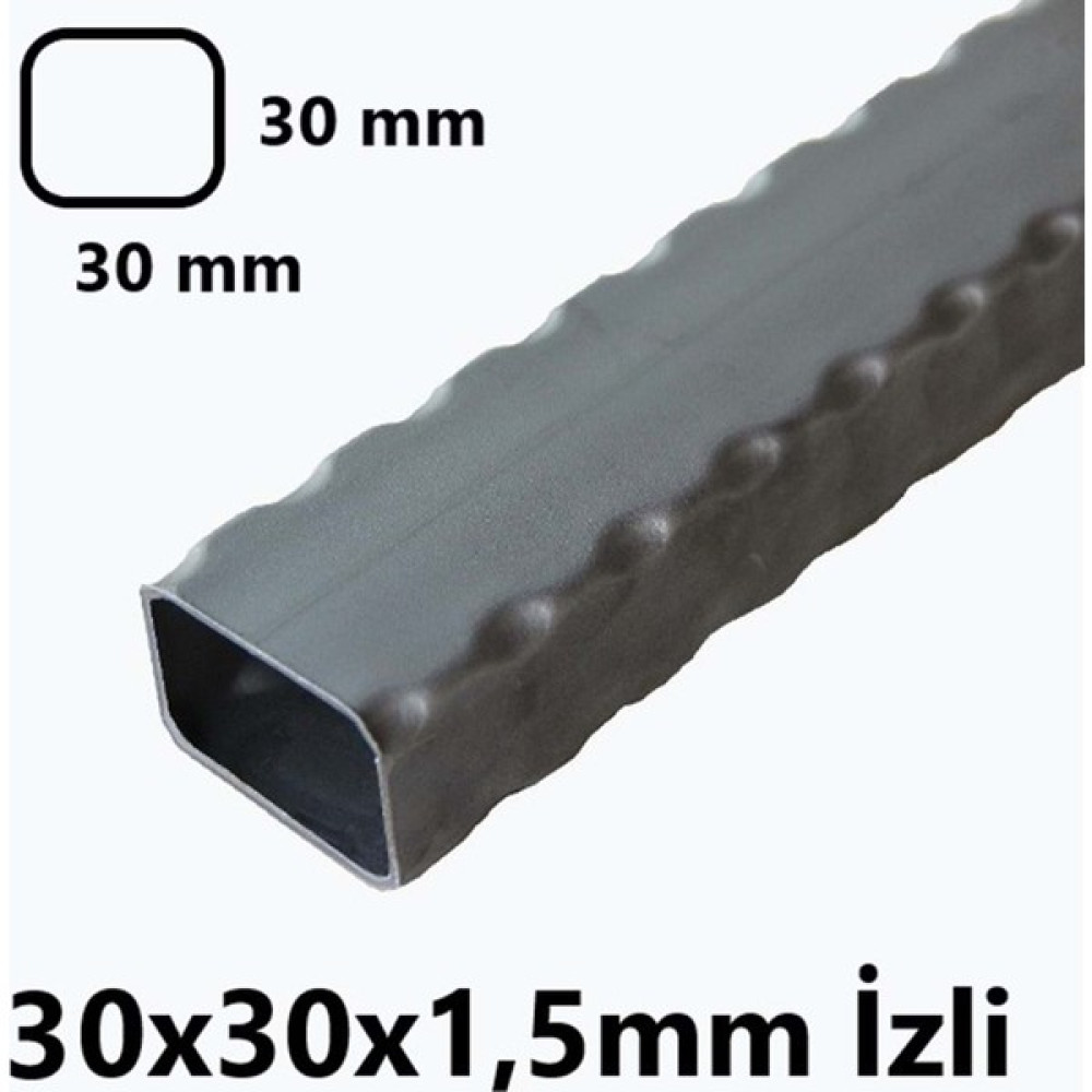 Tos Çelik Izli 30 x 30 x 1,5 mm Kutu Profil Boru Metal 30X30X1,5 Demir - Gri Bahçe Çiti Fiyatı