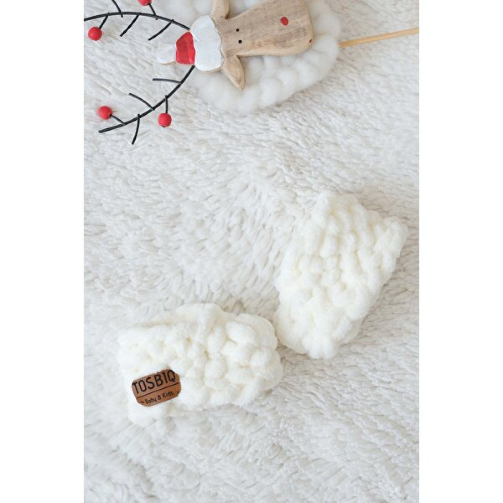 Tosbiq Baby El Yapımı Tığ Işi Bebek Panduf Patik Süslü Ayakkabı Yumuşak Tatlı Alize Panduf Unisex Krem 0-3m Organik Sertifika By Tosbiq Baby Made I... Bebek Ayakkabısı Fiyatı