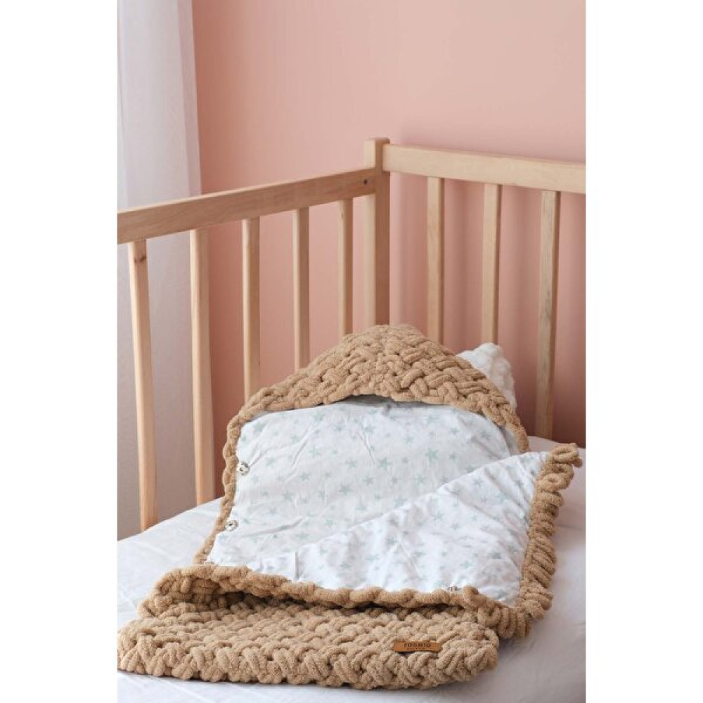 Tosbiq Baby Portbebe Bebek Uyku Tulumu 0-12M Kahverengi Unisex Alize Puffy Sıcak Rahat Yatak Kundak OEKO TEX Sertifika Bebek Kundağı Fiyatı