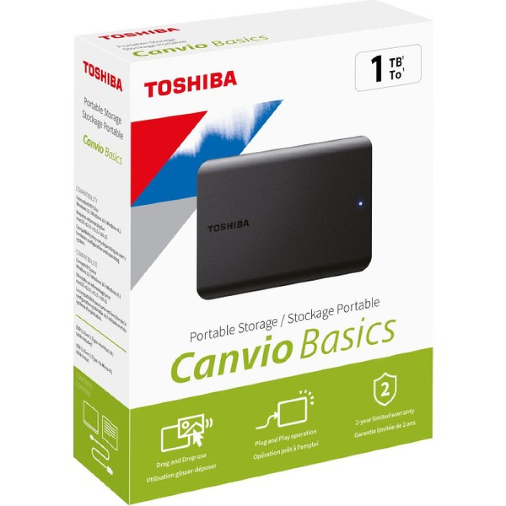 Toshiba 1TB Canvio Basics 2.5" USB3.2 TOSHIBA HDTB510EK3AA (USB2.0 Uyumlu) Taşınabilir Hard Diskler Fiyatı