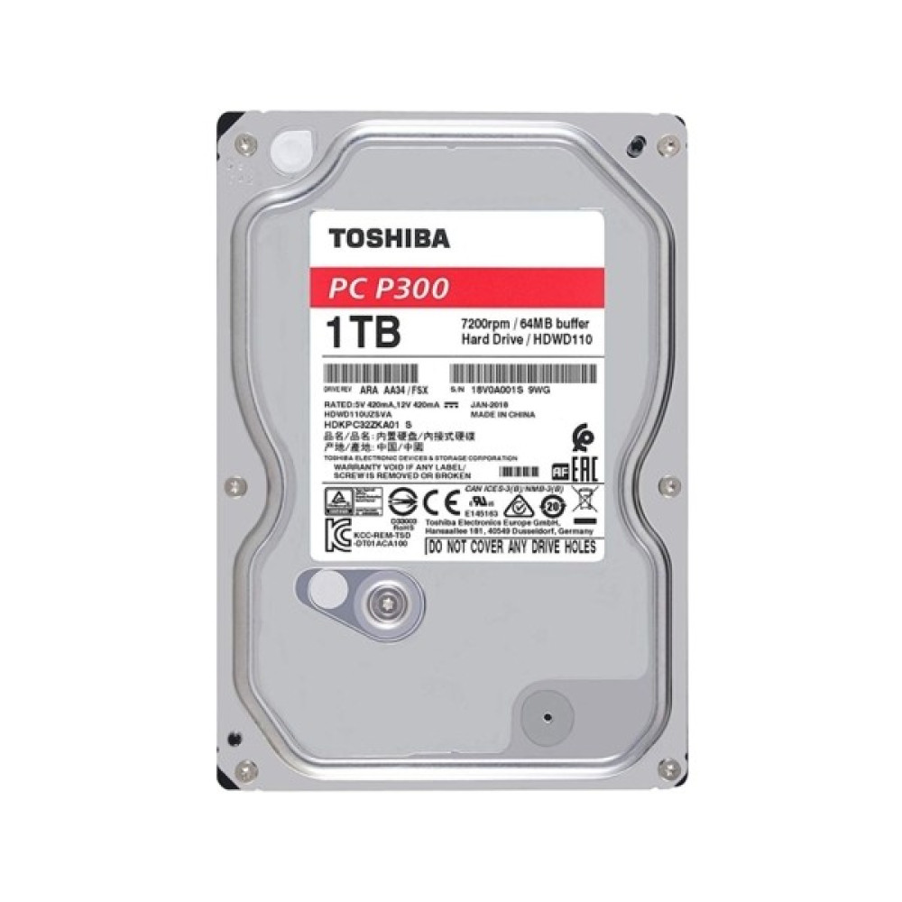 Toshiba 3.5" P300 1TB 64MB 7200RPM Harddisk HDWD110UZSVA Sabit Diskler Fiyatı