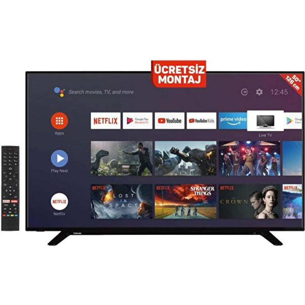 Toshiba 50 Inch 4K Ultra Hd Android Tv Televizyon - SİYAH Televizyonlar Fiyatı