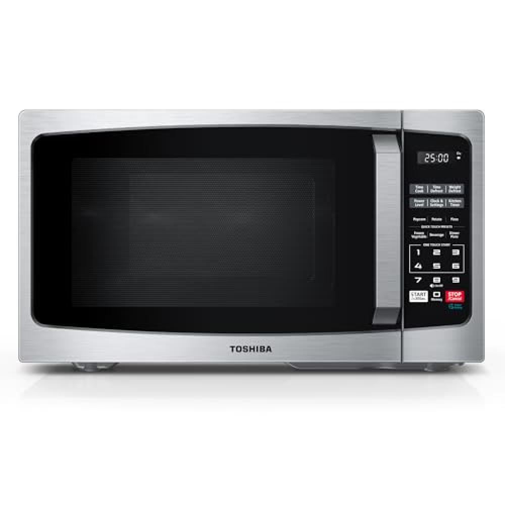 TOSHIBA ML-EM09PA(SS) Small Microwave Oven with 6 Auto Menus, Mute Function & Child Lock, LED Lighting, Perfect for Apartments & Dorms, 0.9 Cu Ft, 10.6 Inch Removable Turntable, 900W, Stainless Steel Mikrodalga Fırınlar Fiyatı