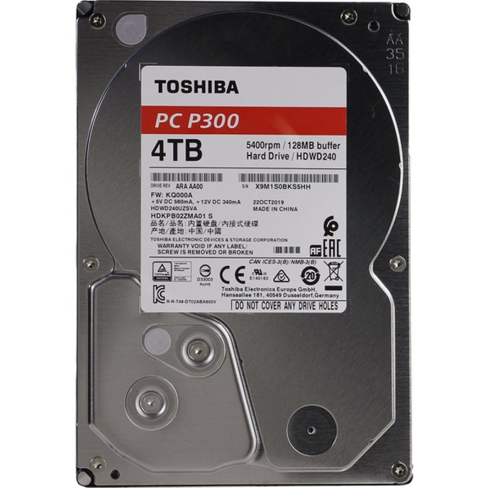 Toshiba P300 4TB 5400RPM Sata3 128 MB Cache Sabit Disk HDWD240UZSVA Sabit Diskler Fiyatı