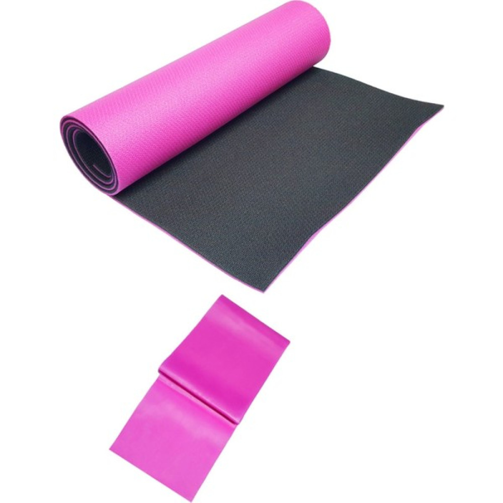 Tosima 8mm Çift Taraflı Pilates Minderi ve Pilates Lastiği Seti Pilates Seti Egzersiz Seti - Pembe Oto Boyaları Fiyatı