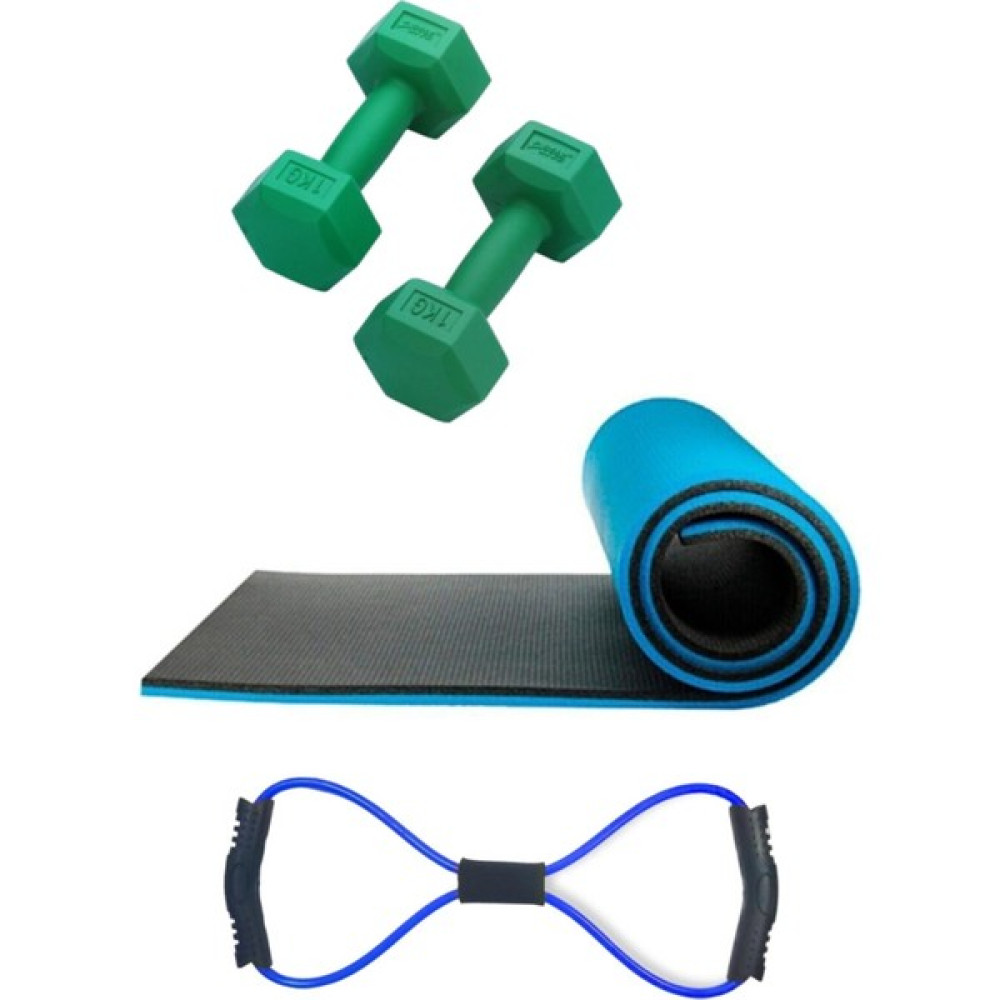 Tosima 8mm Pilates Minderi Pilates Matı 1 kg Dambıl ve Sekizgen Egzersiz Lastiği Yoga Matı Pilates Seti Pilates Minderi Fiyatı