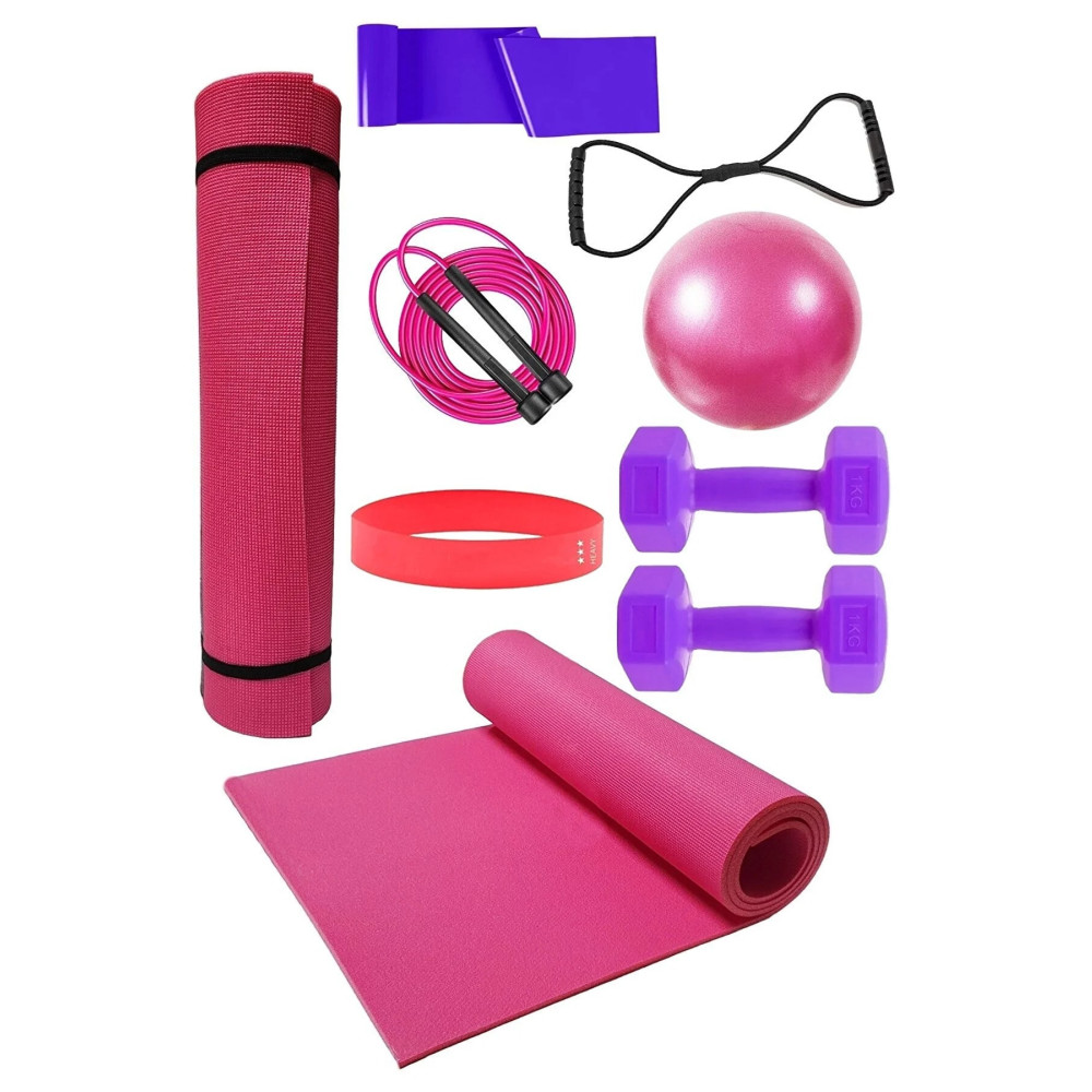 Tosima Egzersiz Minderi Lastiği Atlama Ipi 2 X 1 Kg Dambıl Sekizgen Lastik Direnç Lastiği Ve 20 Cm Top Pilates Fiyatı