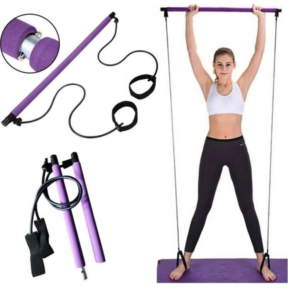 Tosima Gym Stick Egzersiz Çubuğu Sünger Kaplama Tutamaçlı Antrenman Pilates Çubuğu Mor Kondisyon Aletleri Fiyatı