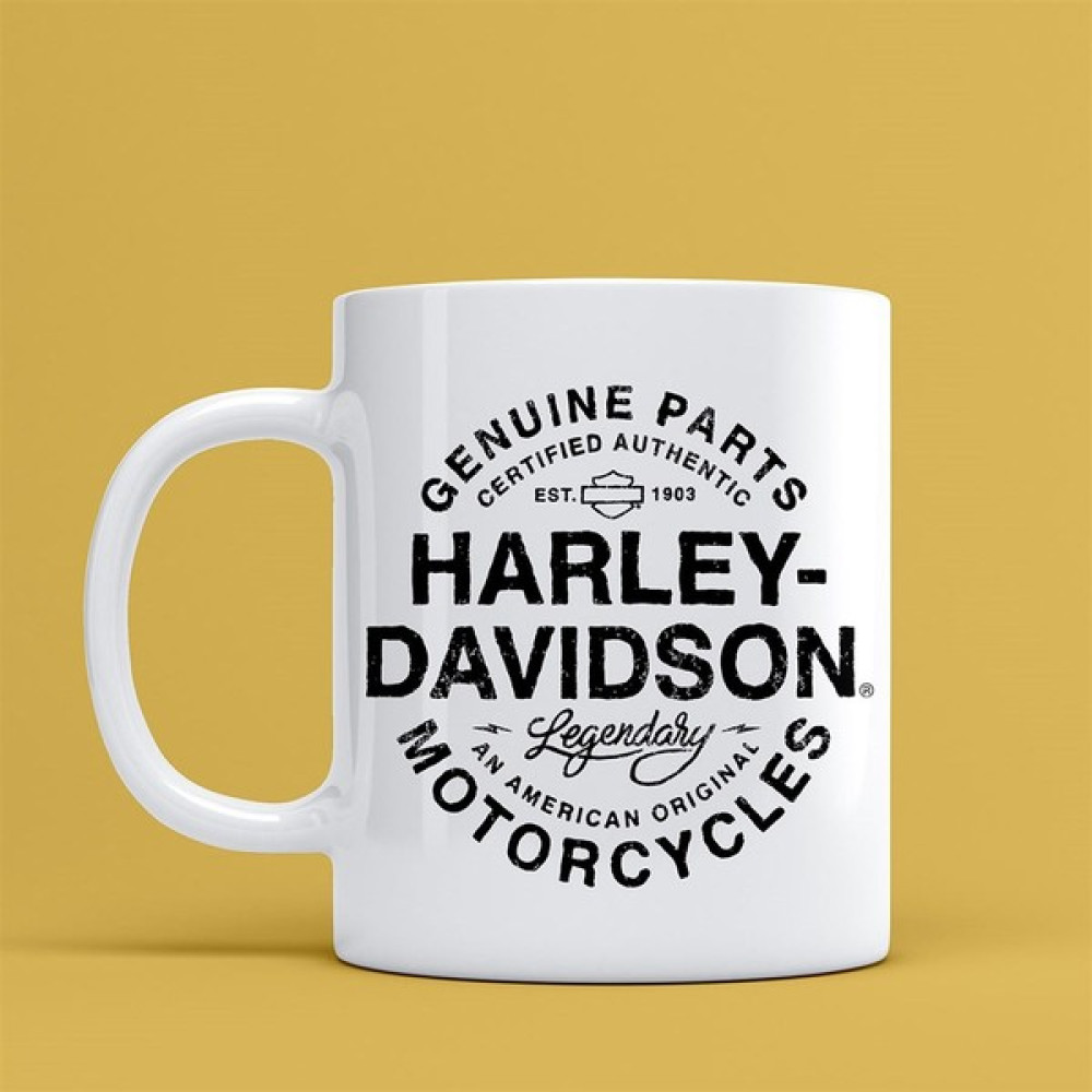 Tospikten Harley-Davidson Tasarımlı Kupa 37 - Beyaz Fincan / Bardak / Kahve Takımı Fiyatı