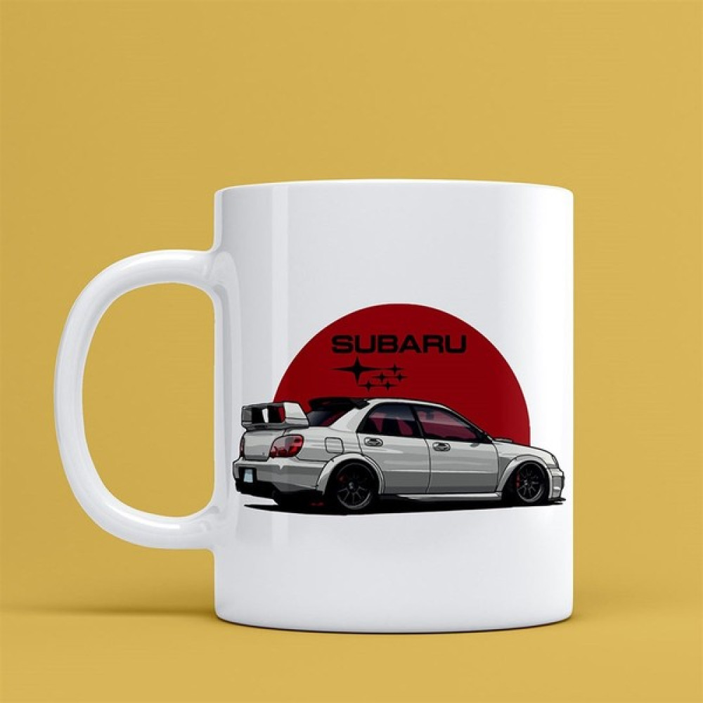 Tospikten Subaru Impreza Tasarımlı Kupa 7 - Beyaz Fincan / Bardak / Kahve Takımı Fiyatı