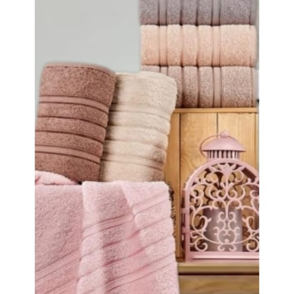 Totem El ve Yüz Havlu Seti 6' Lı %100 Pamuk 50 x 90 cm - Pembe - Gri - Bej El / Yüz Havlusu Fiyatı