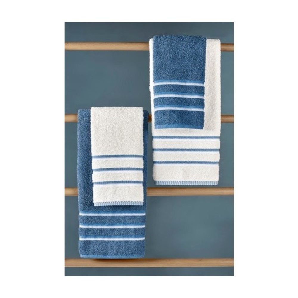 Totem Pamuklu 4 Adet Banyo Havlu Seti Çeyiz Seti Hamam Seti - Mavi - Beyaz - 70 x 140 cm - 50 x 90 cm Banyo Havlusu Fiyatı