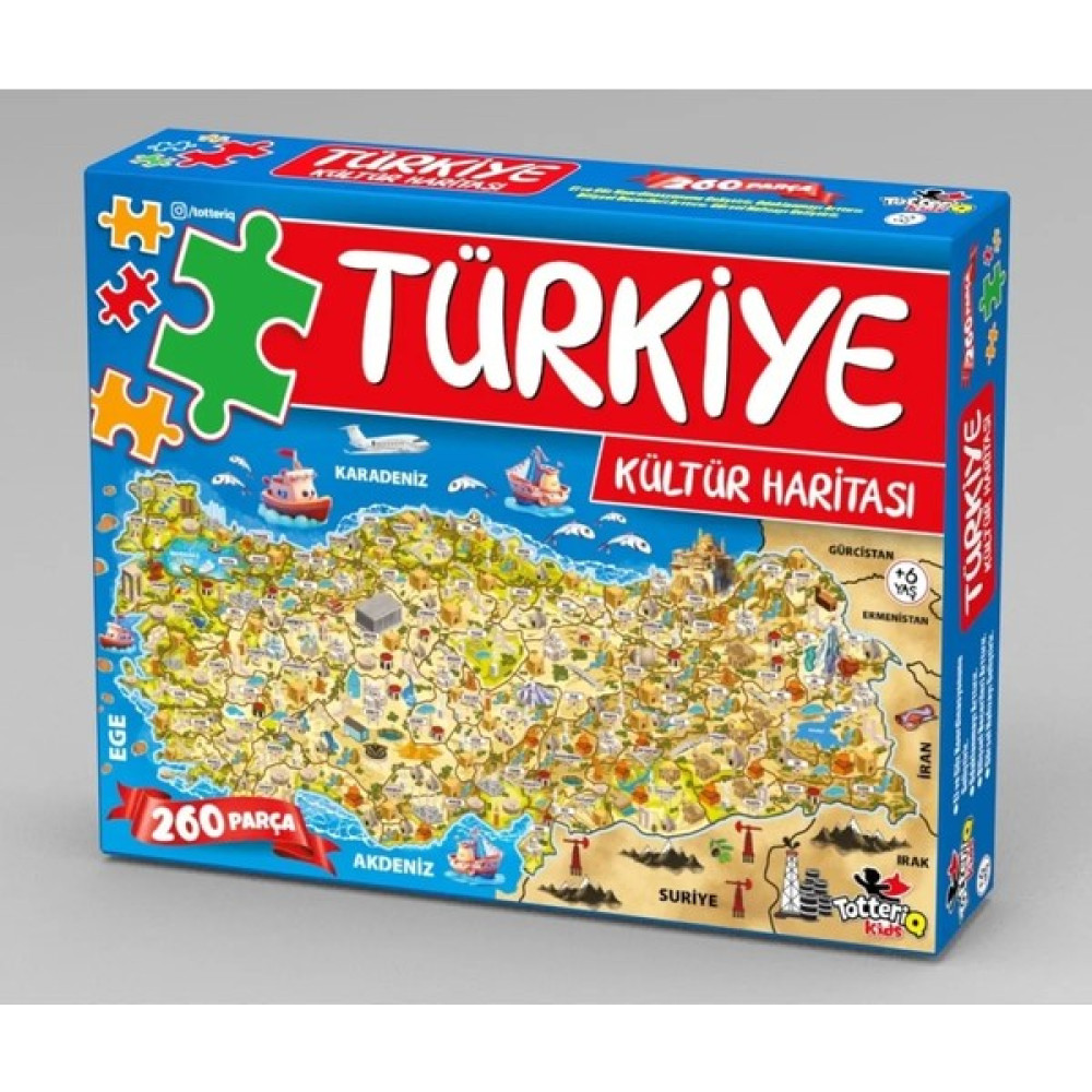 Totteri Q Totteriq Türkiye Kültür Haritası 260 Parça Anlatımlı Yöresel Türkiye Haritası Puzlee Yapboz Eğitici Oyuncak Fiyatı