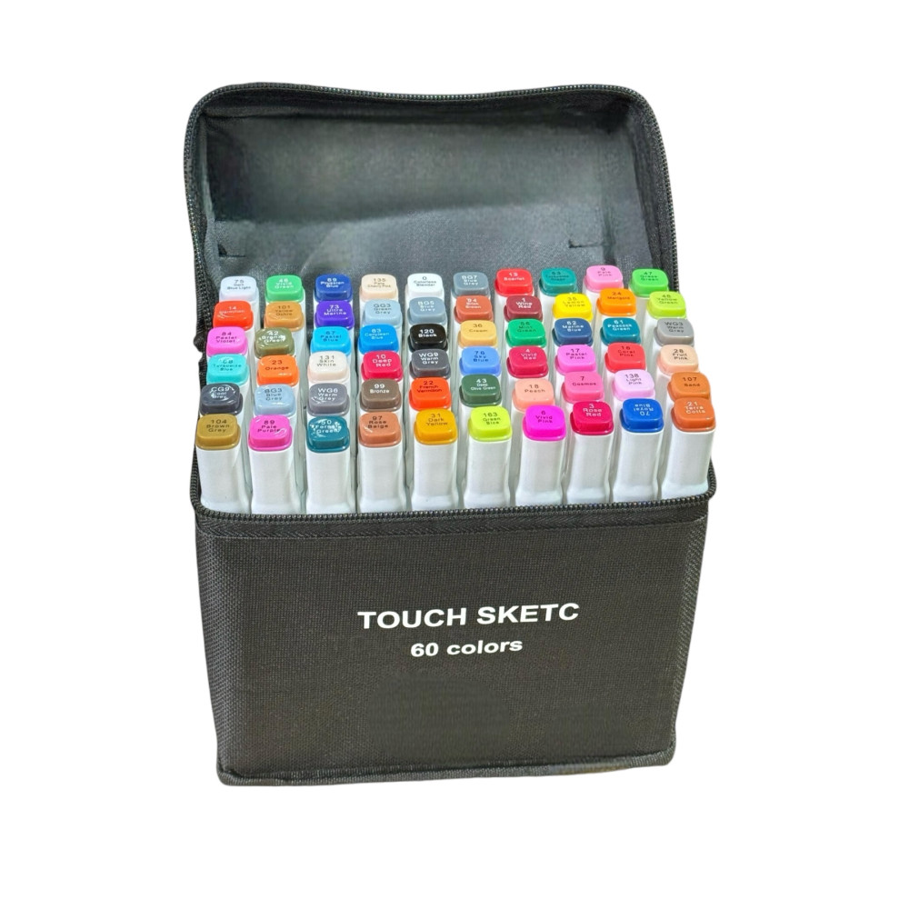 TOUCH SKETC 60 Adet Çift Taraflı Marker Kalem Seti Çantalı Ve Standlı Keçe Uçlu Kalem Fiyatı