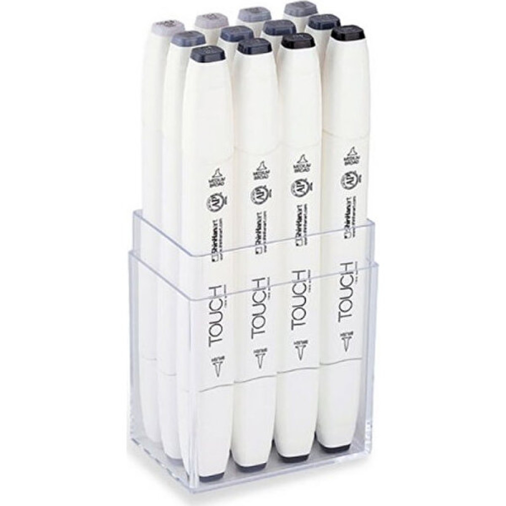 Touch Twin Brush Marker Fırça Uçlu Marker Seti 12 Renk Soğuk Gri Sanatsal Malzemeler Fiyatı