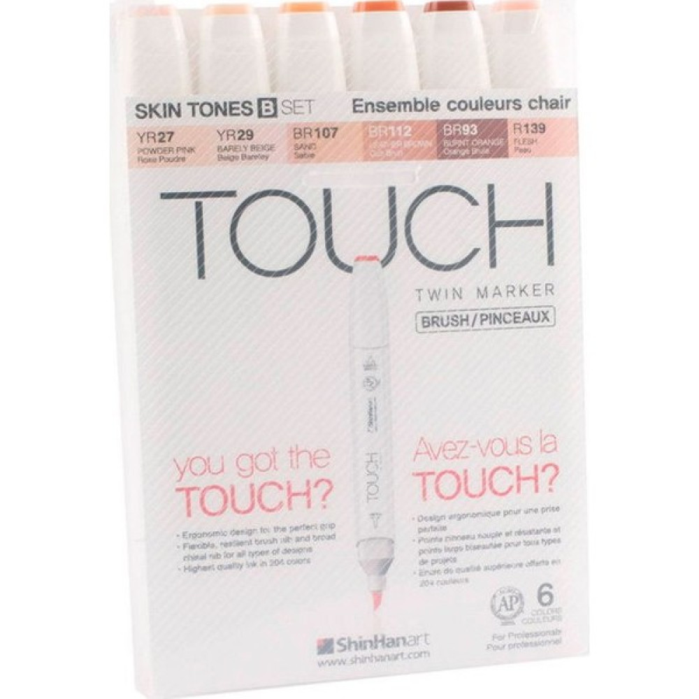 Touch Twin Brush Marker Fırça Uçlu Marker Seti 6 Renk Ten Renkleri B Sanatsal Malzemeler Fiyatı