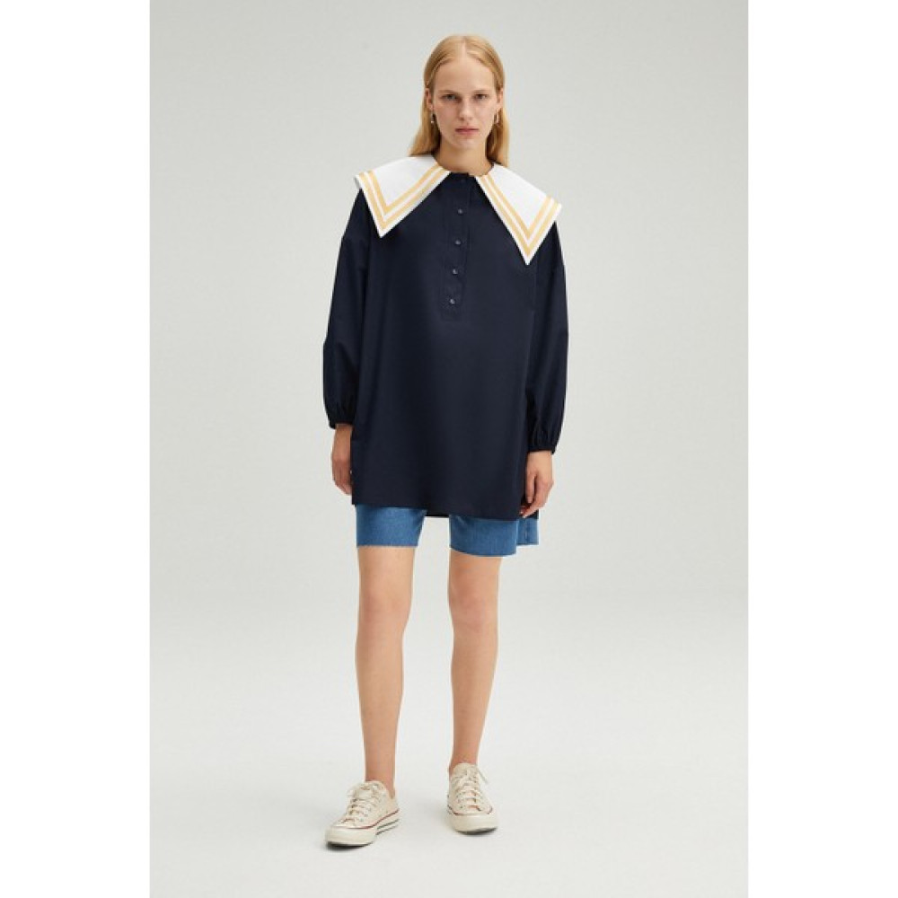 Touche Prive Yakalı Poplin Tunik Tunik Fiyatı