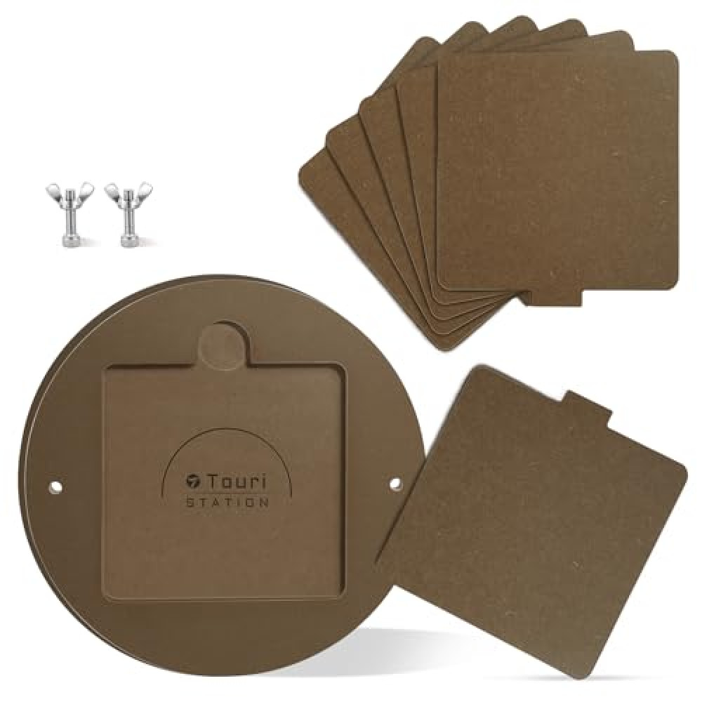 Touri Pottery Bats Tool Set, Upgraded Bat System for Potter’s Wheel -12" Round Outer Bat and 6 Pack 7" Square Inner Bat for Pottery Wheel & Accessories for Clay Throwing by Potters and Clay Artists