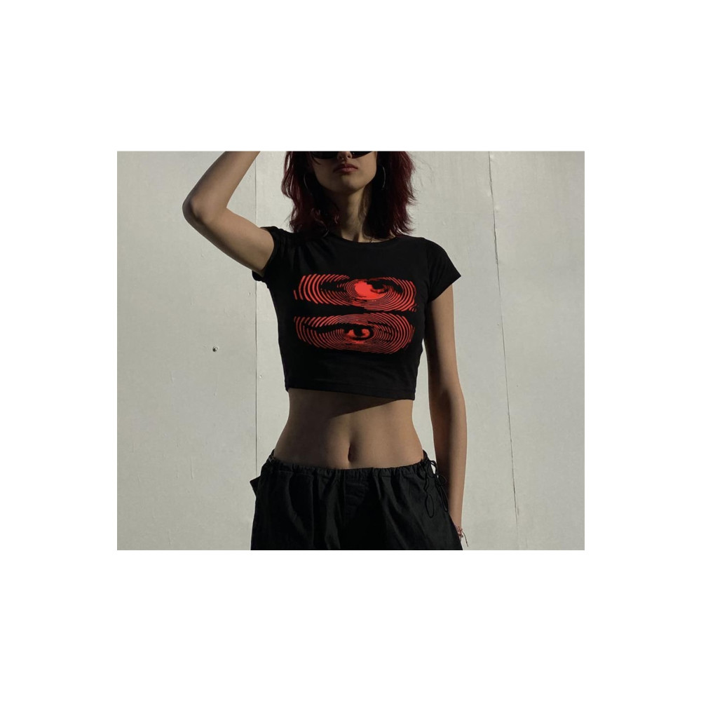 Touz Baskılı Siyah Crop S-M Beden Bluz Fiyatı