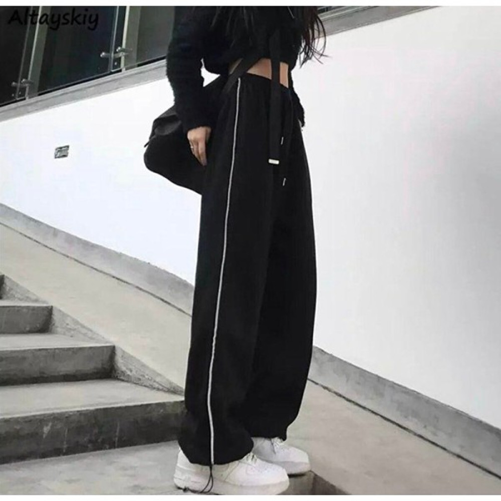 Touz Harajuku Zip Detail Black Tracksuit Oversize Eşofman Altı Kadın Eşofman Fiyatı