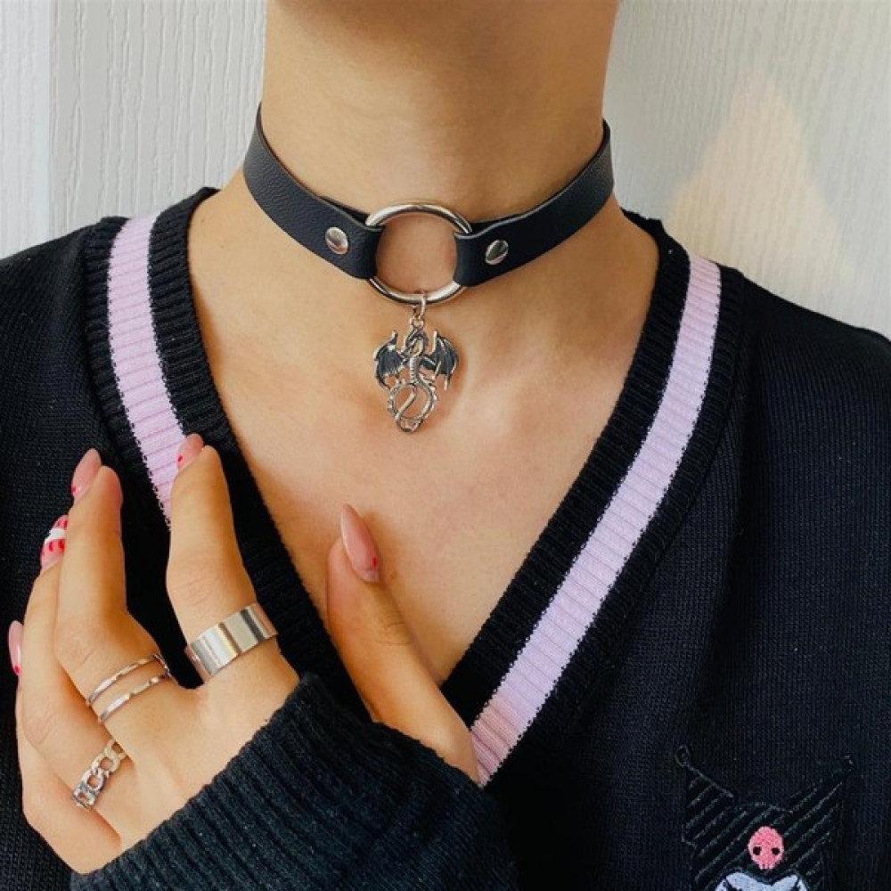 Touz Moda Gothic Dragon Tasma Kolye Choker Bijuteri Kolye Fiyatı
