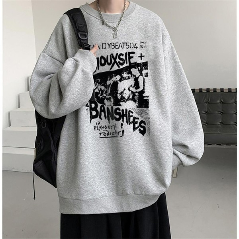 Touz Moda Gri Oversize Bisiklet Yaka Sweatshirt Bayan Sweatshirt Fiyatı
