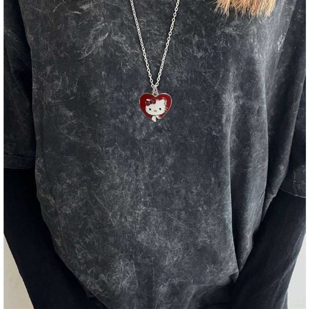 Touz Moda Hello Kitty Heart Kolye - Gri Bijuteri Kolye Fiyatı