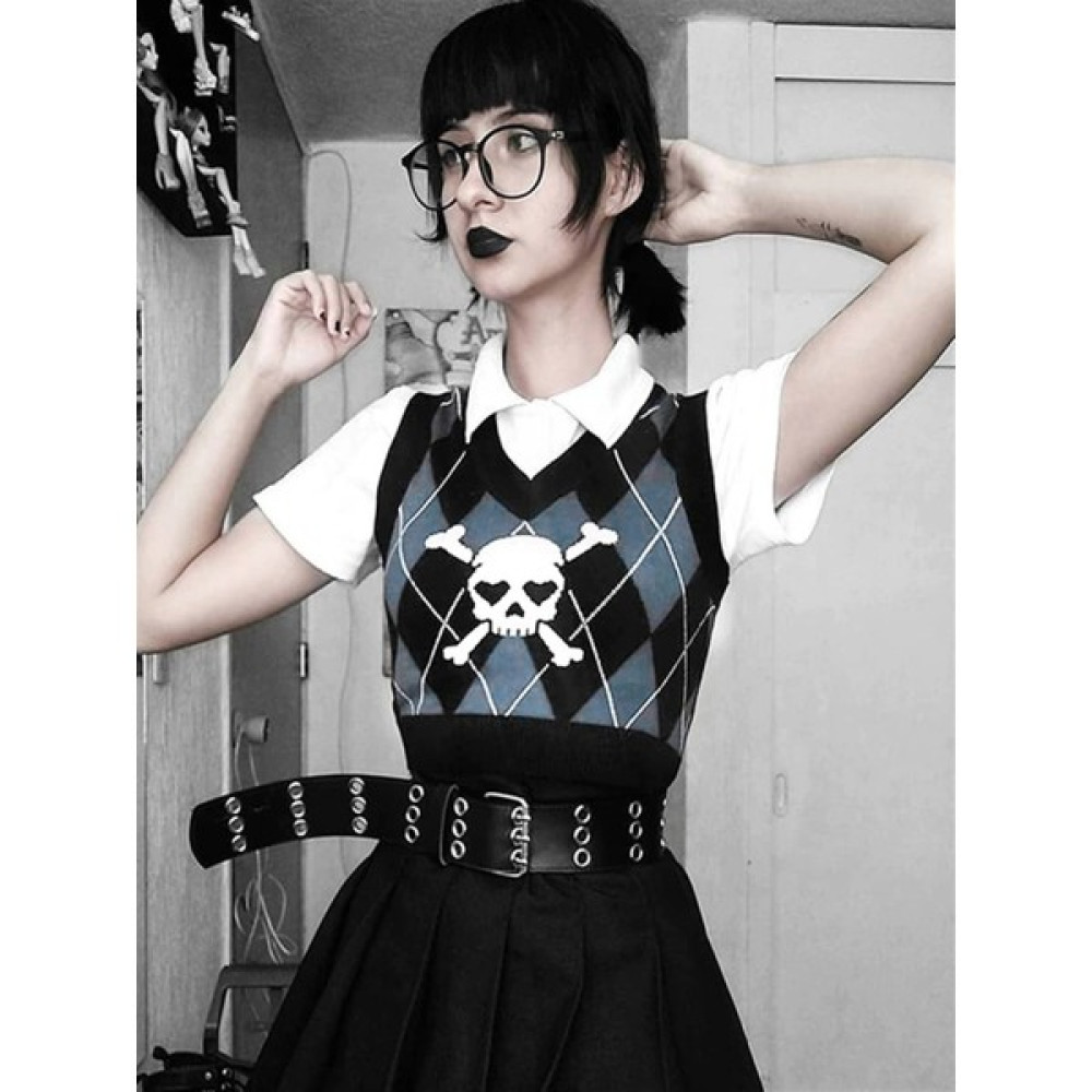 Touz Moda Mavi Skeleton Kısa Süveter Bayan Kazak & Süveter & Triko Fiyatı