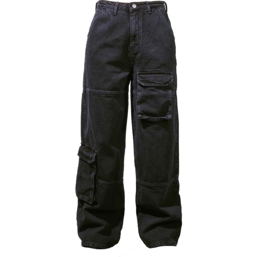 Touz Moda Y2K Recycled Black Cargo Pocket Wıde Leg Jean Kadın Pantolon Fiyatı