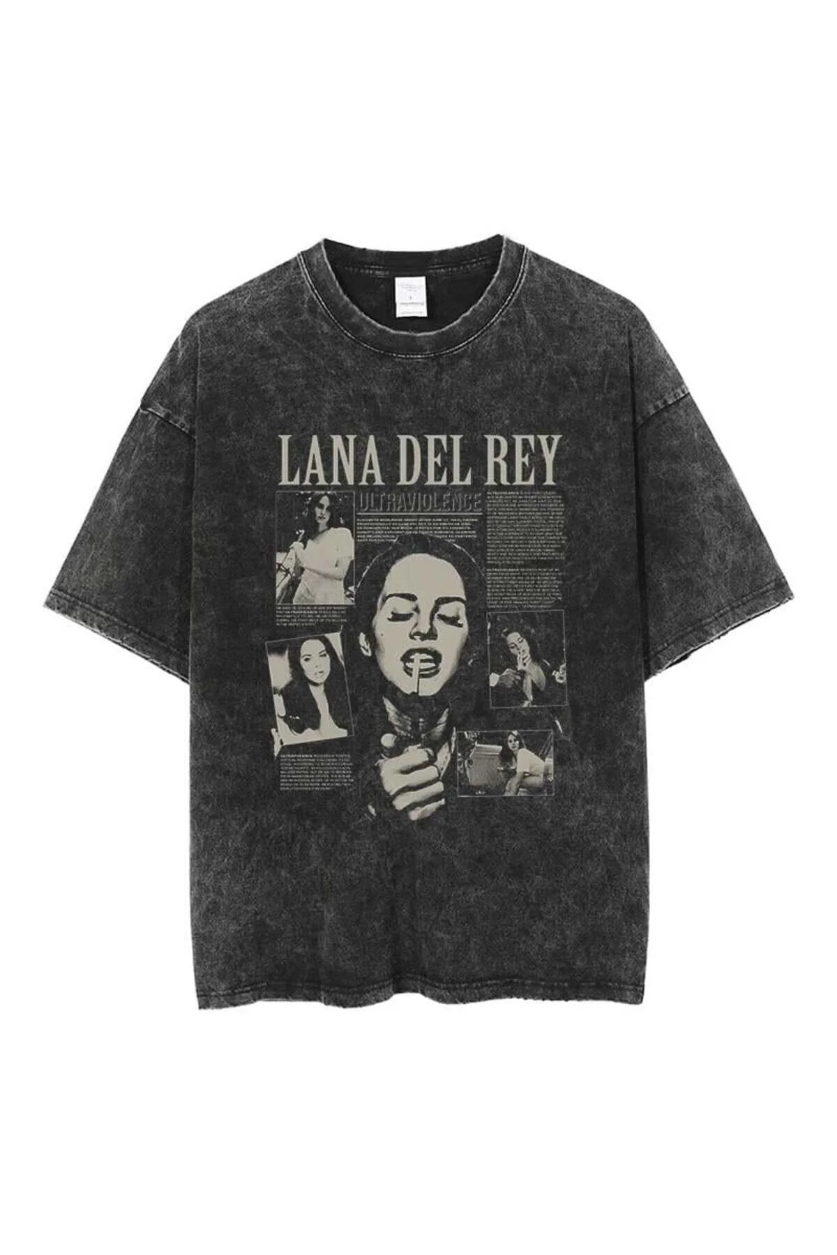 Touz Moda Yıkamalı Lana Del Rey Baskılı Unisex Oversize Vintage T-shirt M/L Beden" Bayan T-shirt Fiyatı