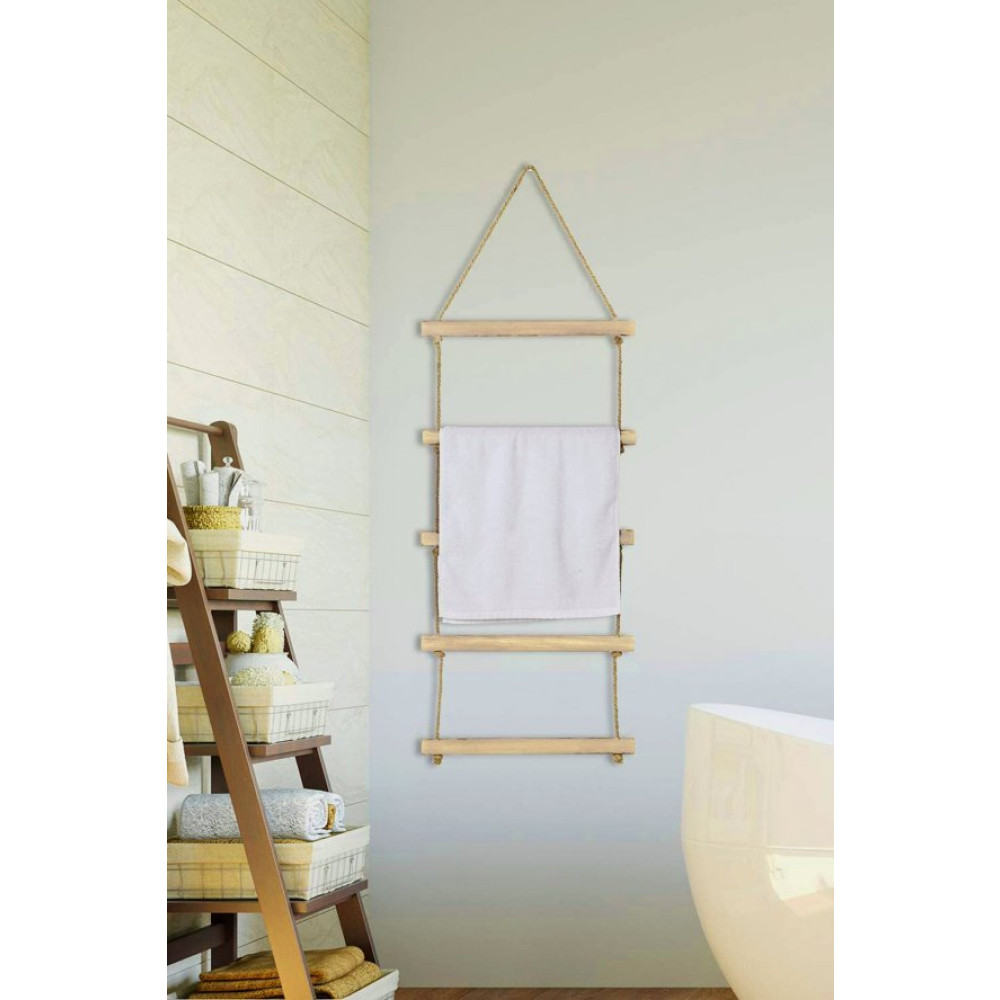 Towel Jut Merdiven 5 Katli Ahsap Banyo Mutfak Havlu Askisi Dekoratif Halat Havluluk Banyo Dolabı / Mobilyası Fiyatı