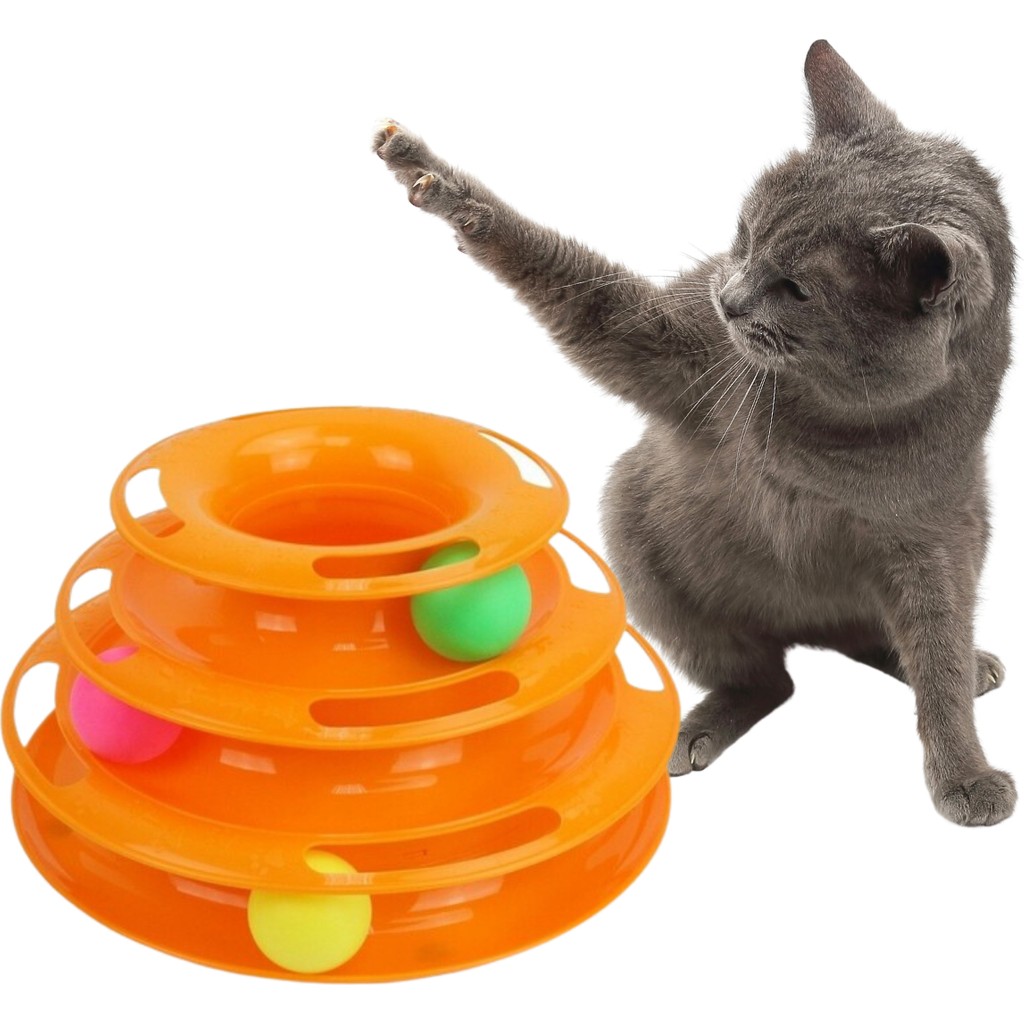 Tower Of Tracks Etkileşimli Kedi Top Döndürme Oyuncağı Stres Azaltan 3 Katlı Kedi Kulesi Diğer Fiyatı