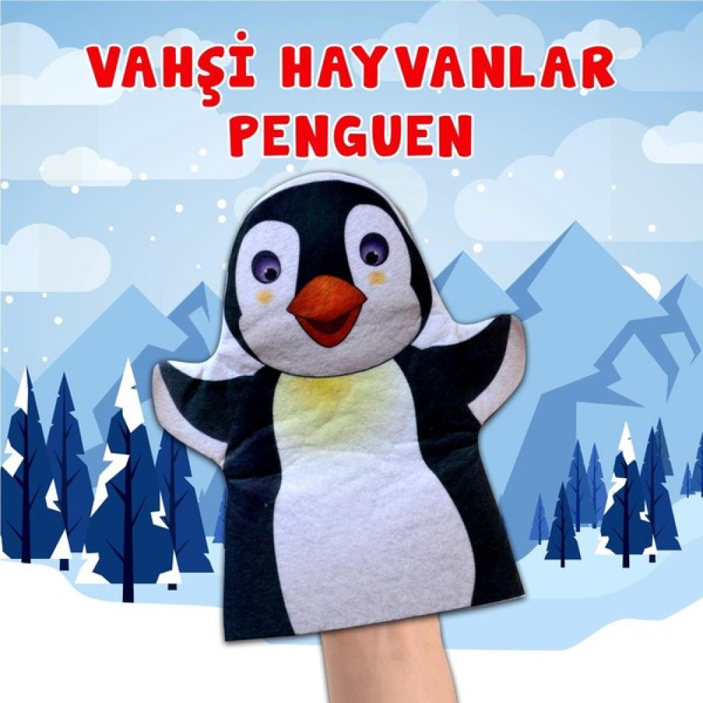 Tox Penguen Vahşi Hayvanlar Keçe El Kukla , Eğitici Oyuncak Bebek Oyuncakları Fiyatı