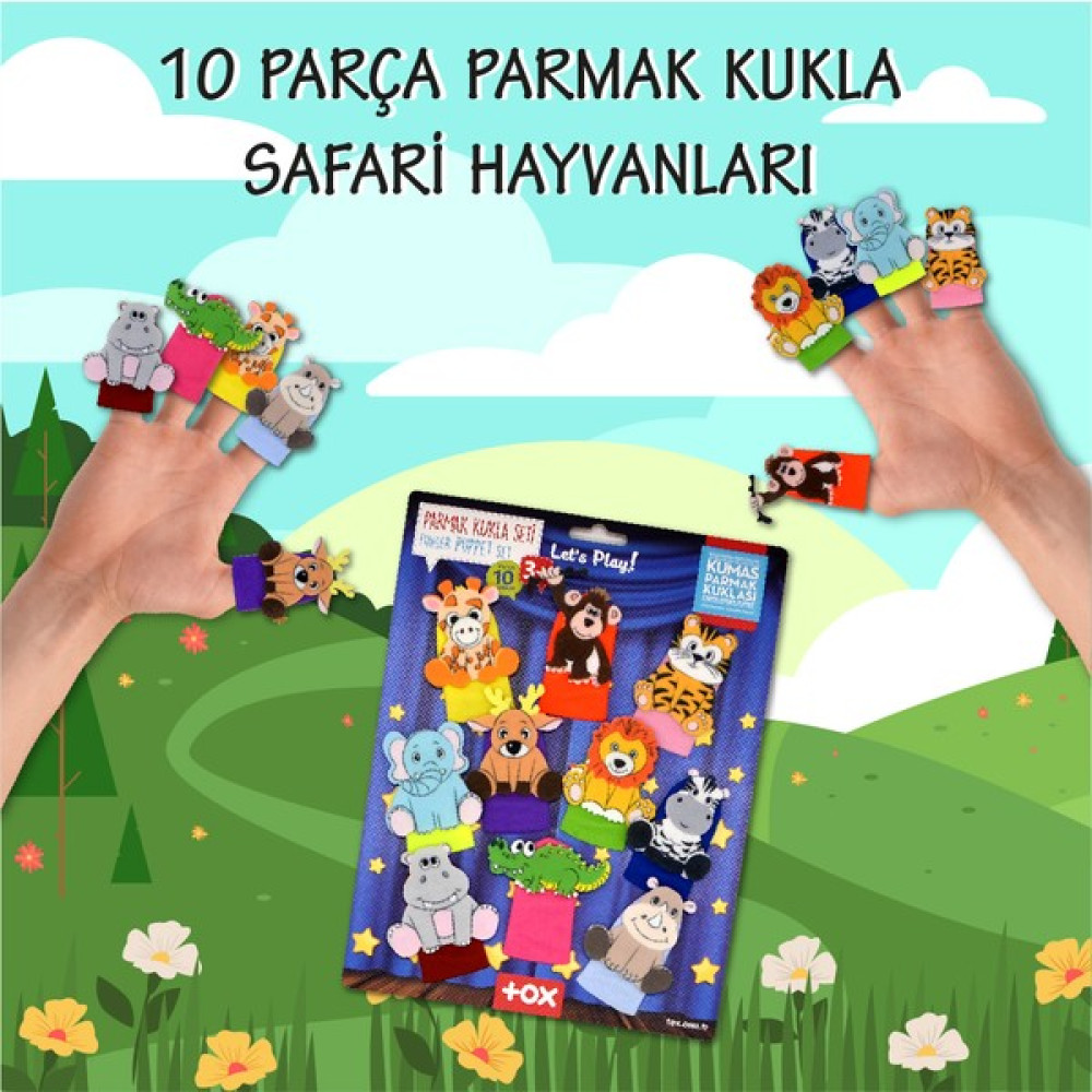 Tox Safari Hayvanları 10 Parça Parmak Kukla Set T223 Bebek Oyuncakları Fiyatı