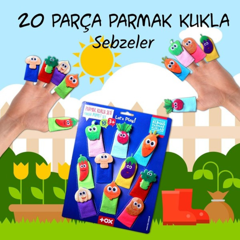 Tox Sebzeler 10 Parça Parmak Kukla , Eğitici Oyuncak T104 Bebek Oyuncakları Fiyatı