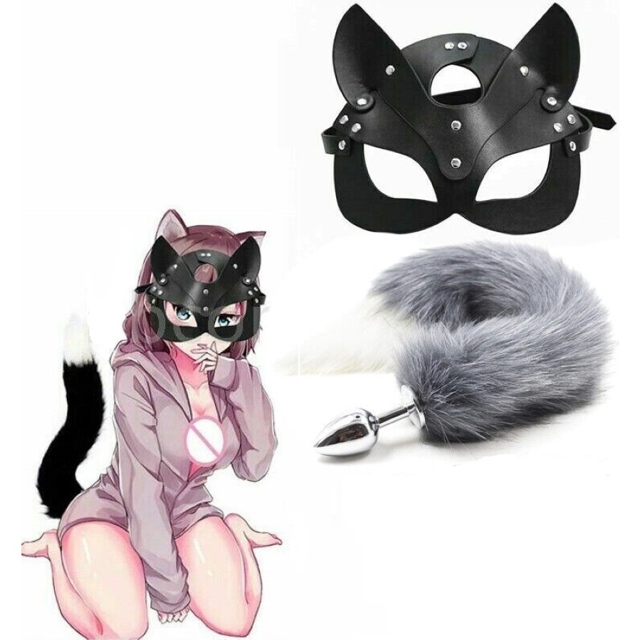Toy Joy Toyjoy Kuyruklu Metal Anal Tıpa + Kedi Maskesi Small Gri Peluş Anal Plug Seti Evcil Hayvan Ürünleri Fiyatı