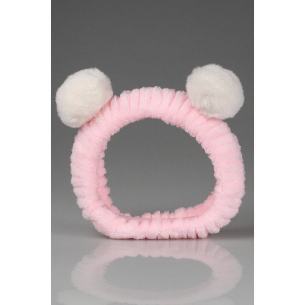 Toyaş Açık Pembe Beyaz Ponponlu Peluş Bandana Makyaj Spa Saç Bandı Toka, Taç & Saç Bandı Fiyatı