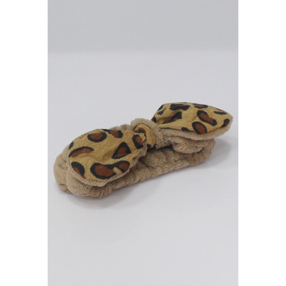 Toyaş Leopar Desenli Peluş Bandana Makyaj Spa Saç Bandı Kahverengi Toka, Taç & Saç Bandı Fiyatı