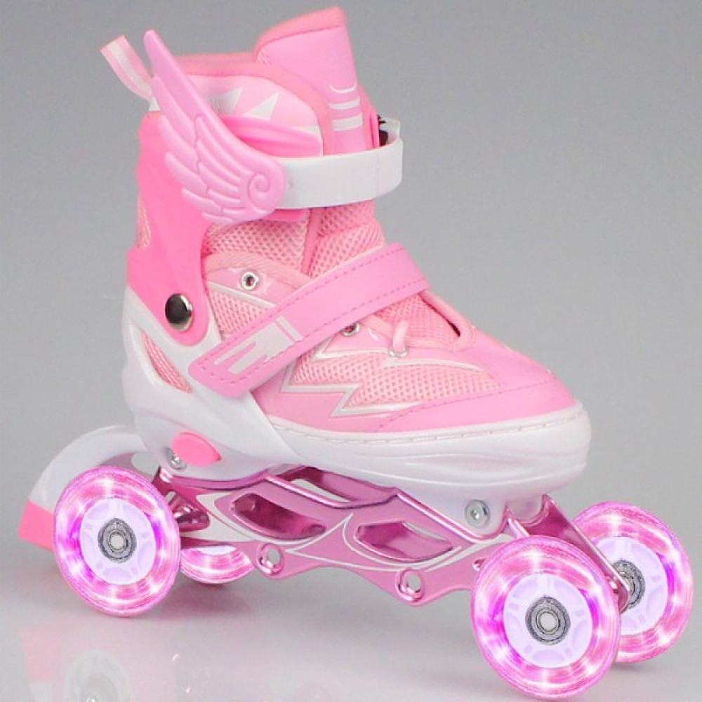 Toyaş Pembe Ayarlanabilir 2+2 Işıklı Metal Alıştırma Pateni Paten Fiyatı