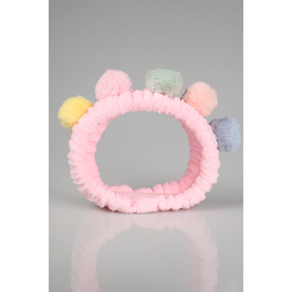 Toyaş Pembe Renkli Ponponlu Peluş Bandana Makyaj Spa Saç Bandı Toka, Taç & Saç Bandı Fiyatı