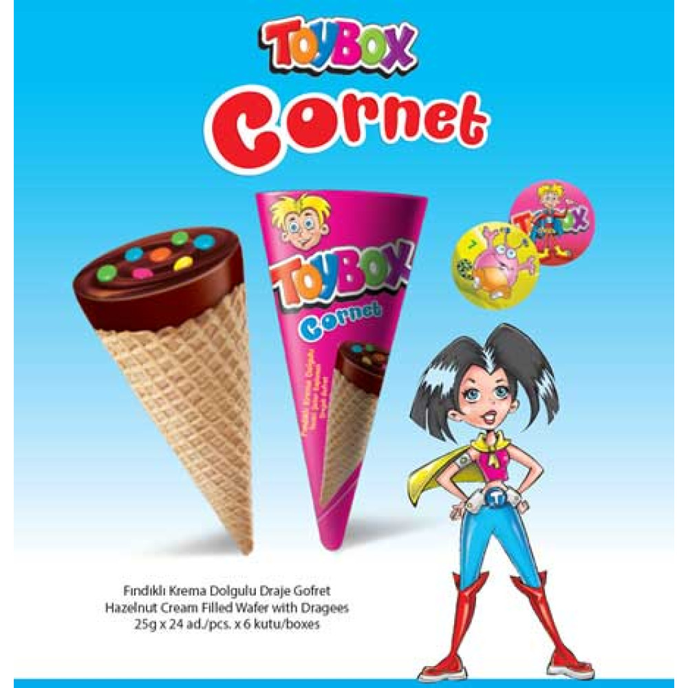 Toybox Kornet Gofret 25 gr X 24'lü Paket