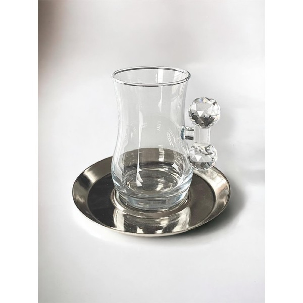 Toygar Damla Kristal Kulp Çay Seti 6 Lı Diamon Effect - Şeffaf - 270 ml Fincan / Bardak / Kahve Takımı Fiyatı