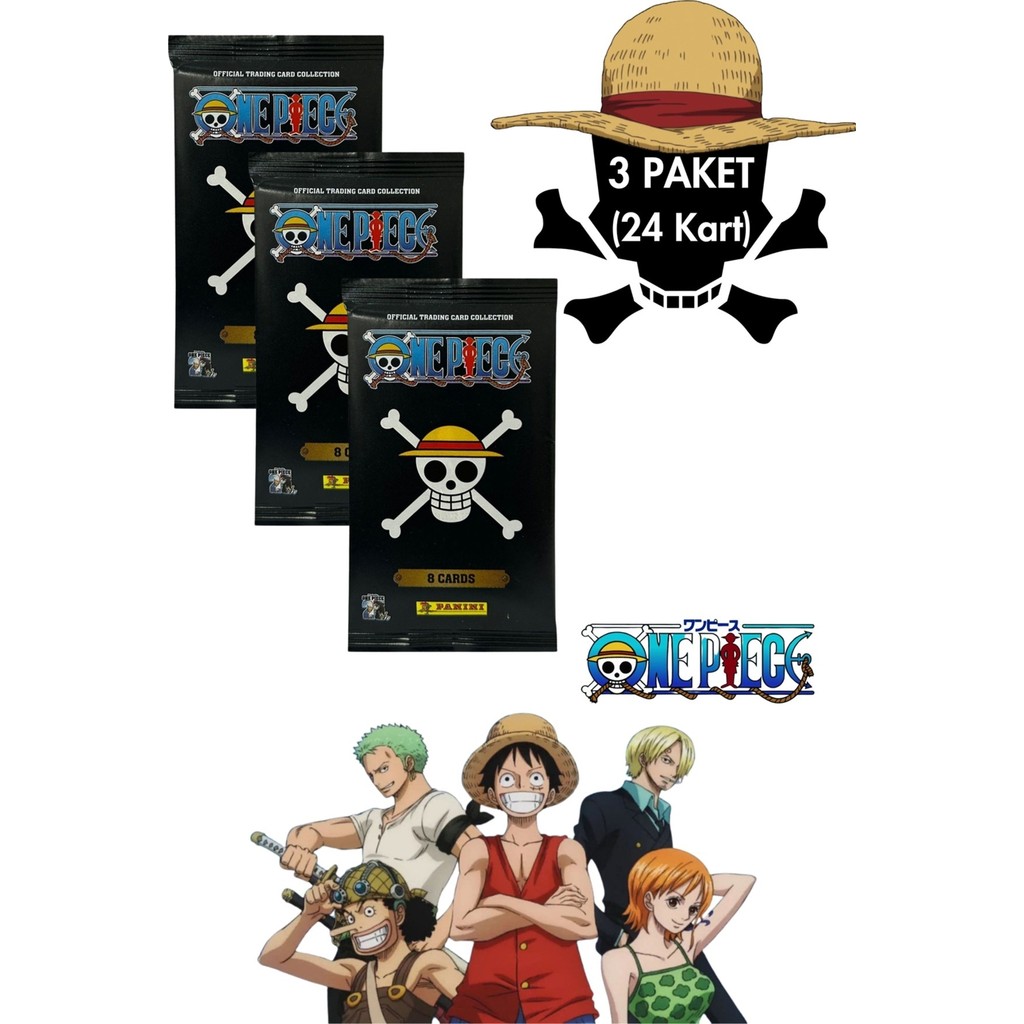 Toyika Panini One Piece Lisanslı Orijinal Trading Kartları Cards Koleksiyonluk 8li x 3 Paket Diğer Fiyatı