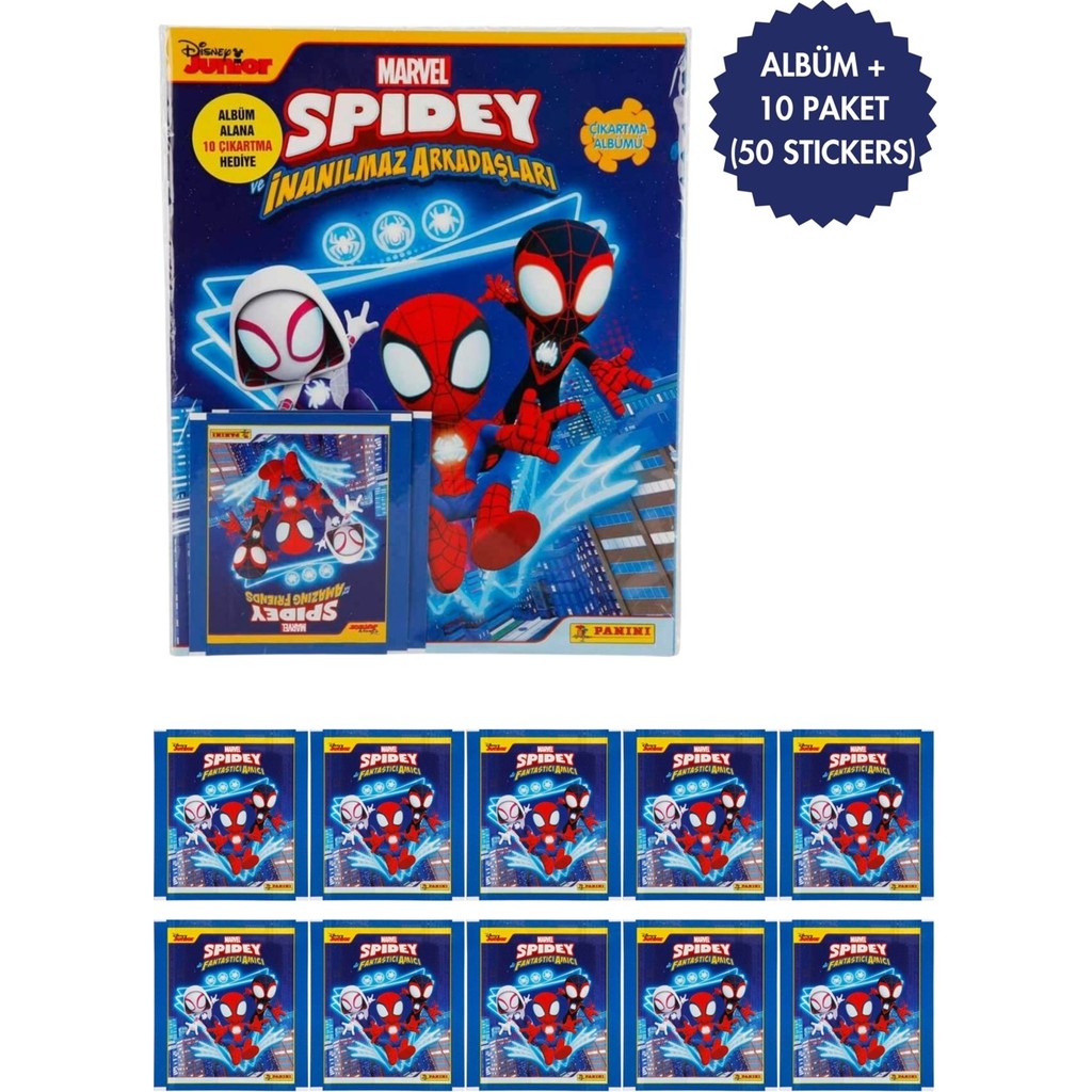 Toyika Panini Spidey Mega Başlangıç Paketi Album+10 Paket(50 Stickers) Çıkartma Diğer Fiyatı