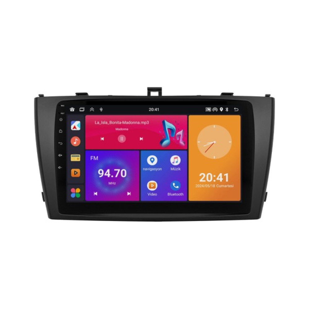 Toyota Avensis Android Multimedya Sistemi (2010-2014) 6+64 GB - Siyah Oto Görüntü Sistemleri Fiyatı