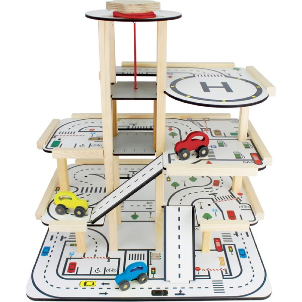 Toysilla Ahşap Asansörlü Çocuk Otoparkı Araba Garajı - T3101 - Renkli Bebek Oyuncakları Fiyatı