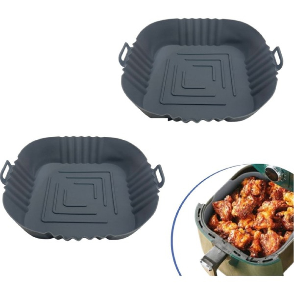 Tp Company 2 Adet Yıkanılabilir Isıya Dayanıklı Silikon Fırın ve Airfryer Pişirme Matı Gri Kare Tabak Model Kek Kalıpları Fiyatı
