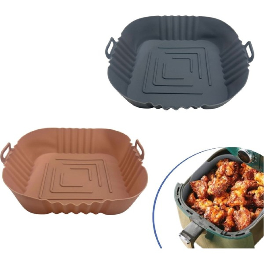 Tp Company 2 Adet Yıkanılabilir Isıya Dayanıklı Silikon Fırın ve Airfryer Pişirme Matı Pembe ve Gri Kare Tabak Model - Pembe - Gri Kek Kalıpları Fiyatı