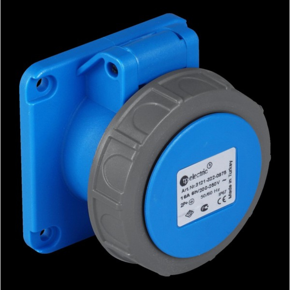 TP Elektrik 3X16A / Ip 67 - Makine Prizi (Düz) (Sabit Flanş) - Otomasyon Malzemeleri Oto Boyaları Fiyatı