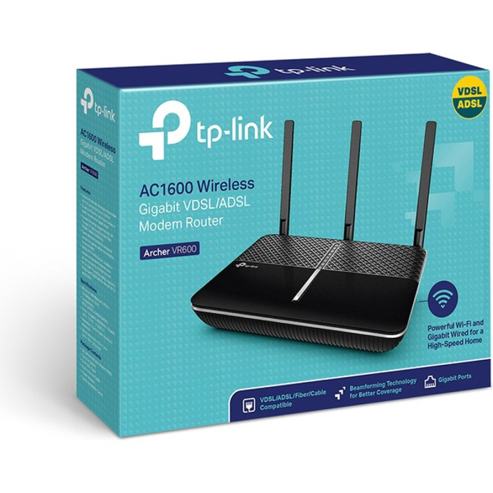 Tp-Lınk Archer VR600, AC1600, 4 Port Gigabit, Dual Band, 1300MBPS, 3AD Anten, Vdsl2, Adsl2+ Modem Modem Fiyatı